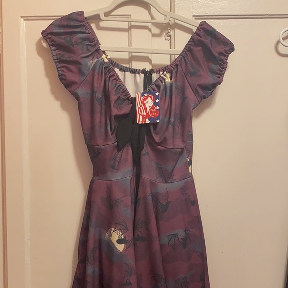 Pinup Girl Clothing - Natalie Dress Victorian Bats - Picture 2 of 3